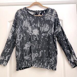 Generation Love Burnout Top Sweater Womens L sheer black grey Whimsy goth grunge